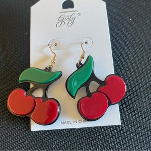 Girly Cherry Costume Jewelry Earrings